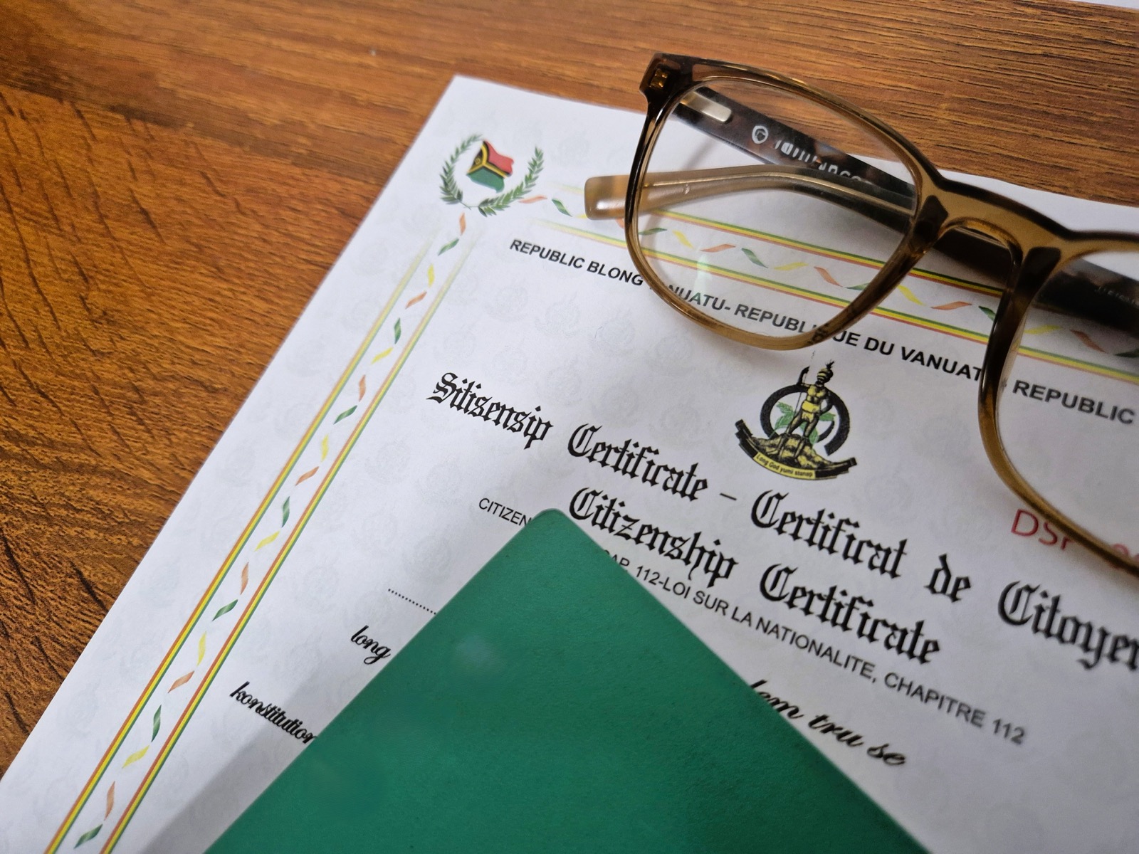 A Vanuatu Citizenship Certificate